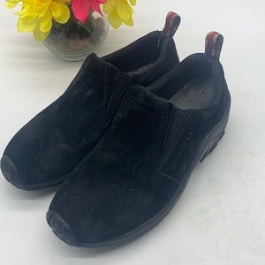 Merrell Black Slip On Suede Loafers Size 9. MR3034